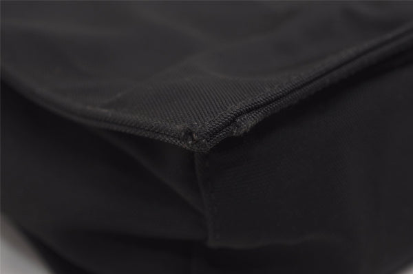 Authentic GUCCI Vintage Shoulder Hand Bag Nylon Leather Black 3383J