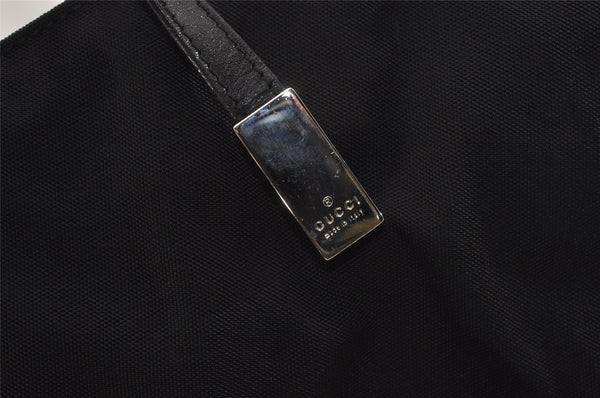 Authentic GUCCI Vintage Shoulder Hand Bag Nylon Leather Black 3383J