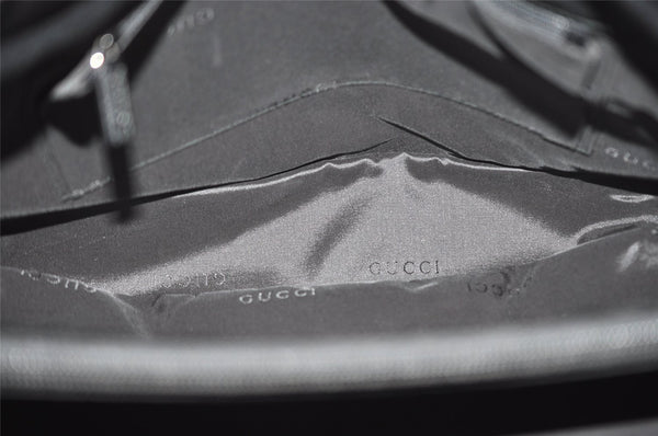 Authentic GUCCI Vintage Shoulder Hand Bag Nylon Leather Black 3383J