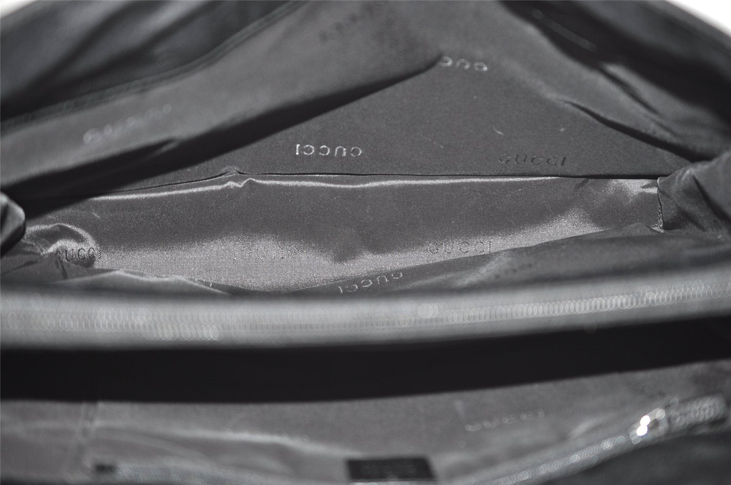 Authentic GUCCI Vintage Shoulder Hand Bag Nylon Leather Black 3383J