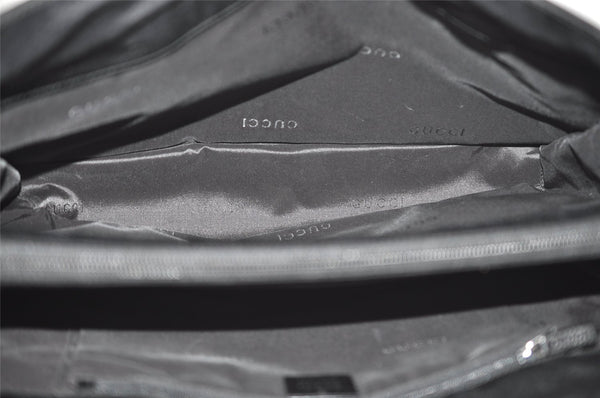 Authentic GUCCI Vintage Shoulder Hand Bag Nylon Leather Black 3383J