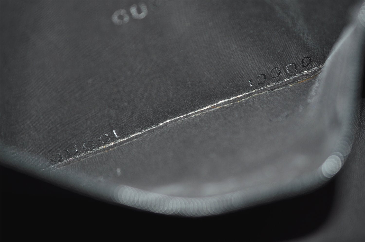 Authentic GUCCI Vintage Shoulder Hand Bag Nylon Leather Black 3383J