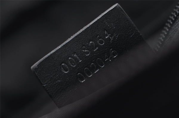 Authentic GUCCI Vintage Shoulder Hand Bag Nylon Leather Black 3383J