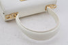 Authentic Salvatore Ferragamo Gancini Leather 2Way Hand Bag White Junk 3391J