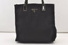 Authentic PRADA Nylon Tessuto Leather Shoulder Tote Hand Bag Purse Black 3393J