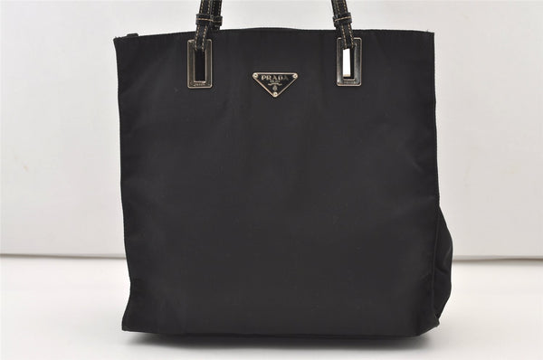 Authentic PRADA Nylon Tessuto Leather Shoulder Tote Hand Bag Purse Black 3393J