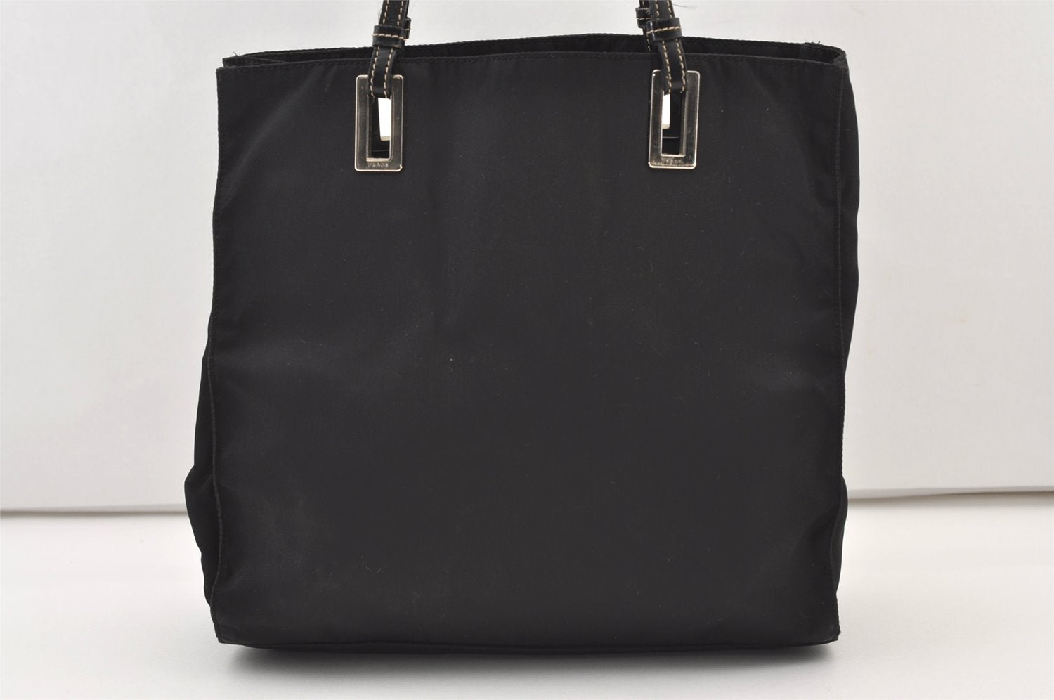 Authentic PRADA Nylon Tessuto Leather Shoulder Tote Hand Bag Purse Black 3393J