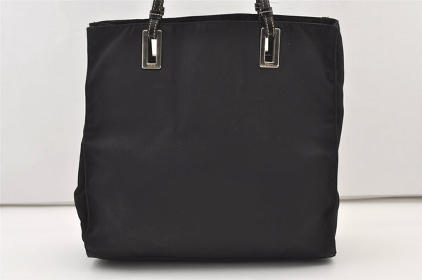Authentic PRADA Nylon Tessuto Leather Shoulder Tote Hand Bag Purse Black 3393J