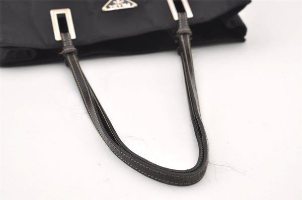 Authentic PRADA Nylon Tessuto Leather Shoulder Tote Hand Bag Purse Black 3393J