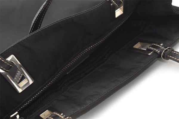 Authentic PRADA Nylon Tessuto Leather Shoulder Tote Hand Bag Purse Black 3393J