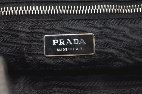 Authentic PRADA Nylon Tessuto Leather Shoulder Tote Hand Bag Purse Black 3393J