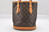 Authentic Louis Vuitton Monogram Bucket PM Shoulder Tote Bag M42238 LV 3394J