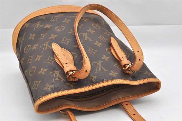 Authentic Louis Vuitton Monogram Bucket PM Shoulder Tote Bag M42238 LV 3394J