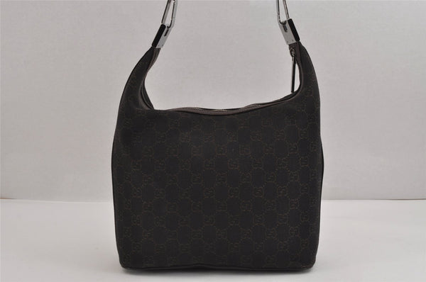 Authentic GUCCI Shoulder Hand Bag Purse GG Canvas Leather 01234 Brown 3396J