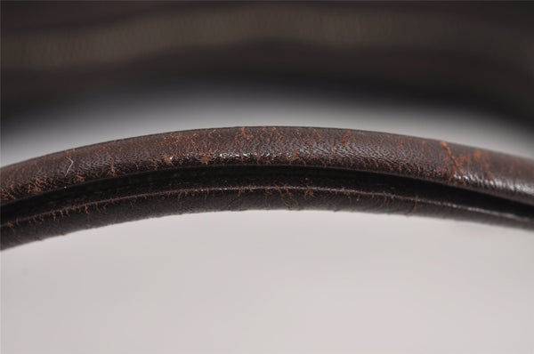 Authentic GUCCI Shoulder Hand Bag Purse GG Canvas Leather 01234 Brown 3396J