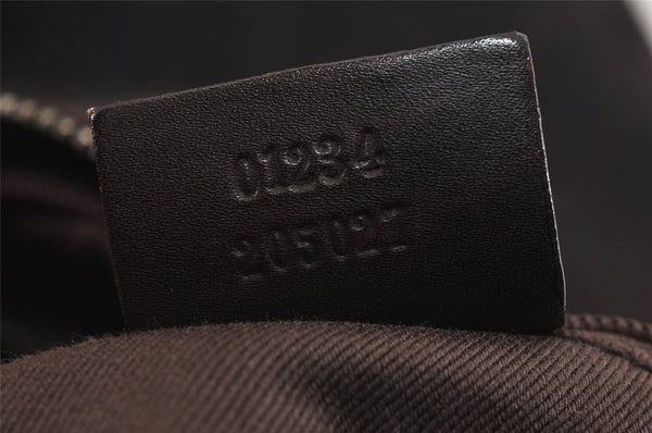 Authentic GUCCI Shoulder Hand Bag Purse GG Canvas Leather 01234 Brown 3396J