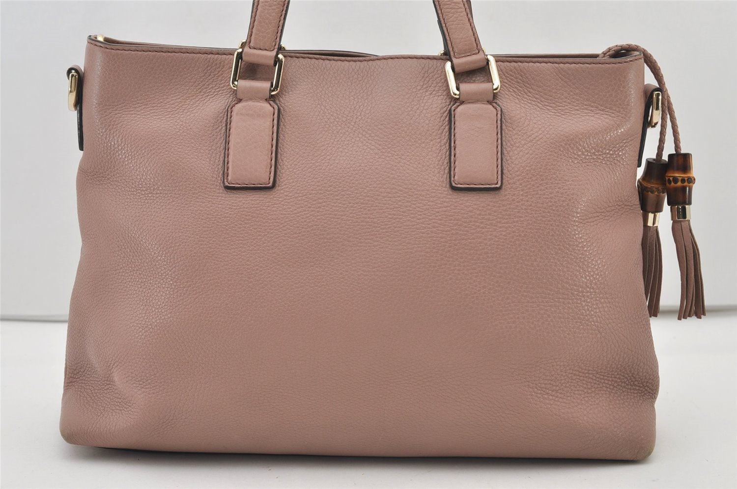 Authentic GUCCI Bamboo 2way Hand Shoulder Cross Bag Leather 365346 Pink 3397J