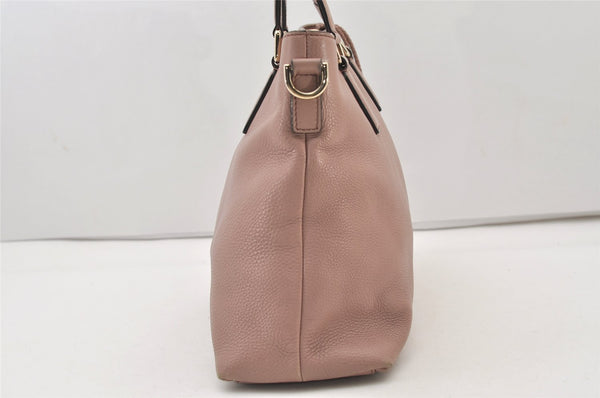 Authentic GUCCI Bamboo 2way Hand Shoulder Cross Bag Leather 365346 Pink 3397J