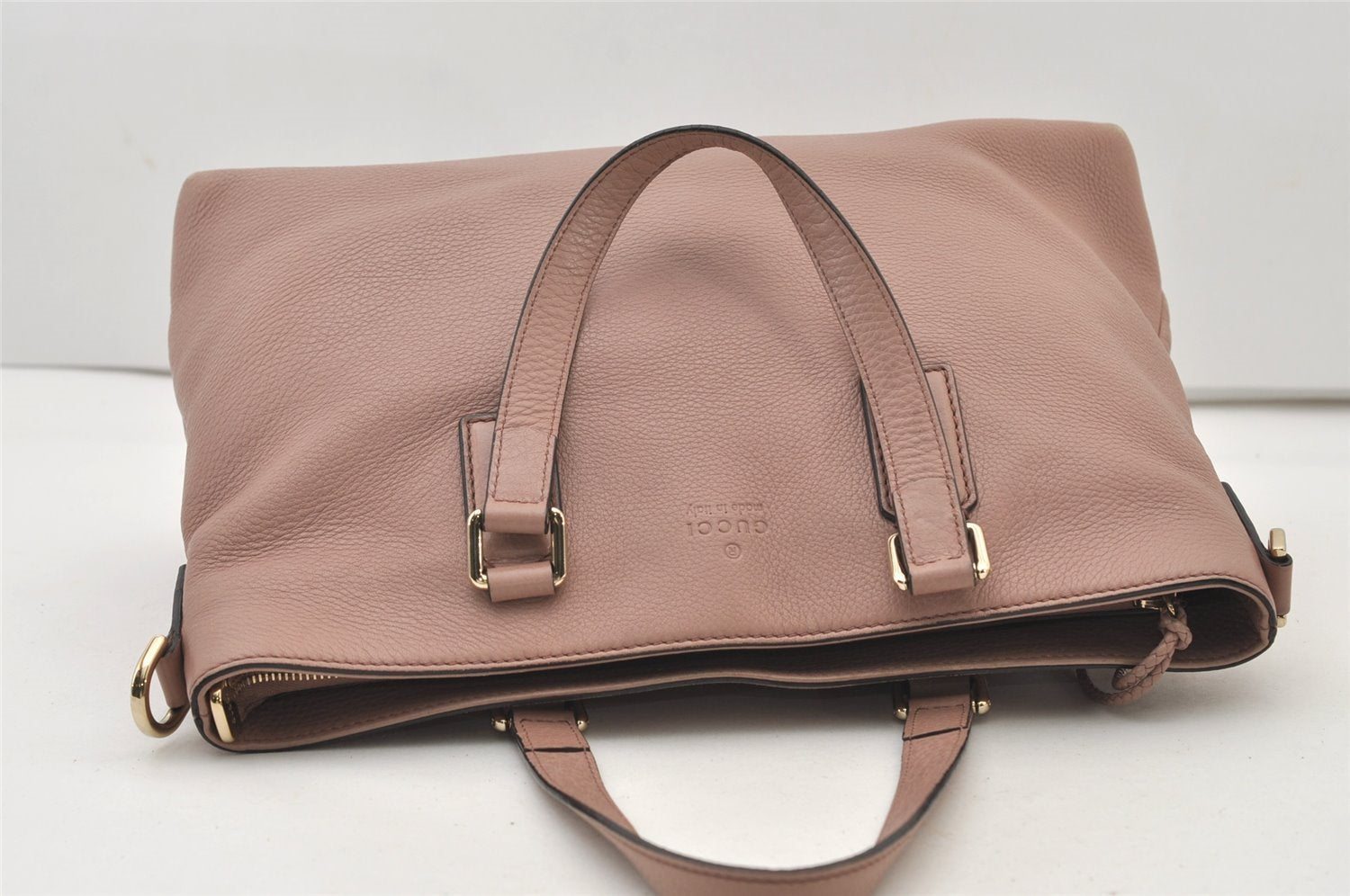 Authentic GUCCI Bamboo 2way Hand Shoulder Cross Bag Leather 365346 Pink 3397J