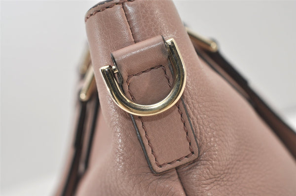 Authentic GUCCI Bamboo 2way Hand Shoulder Cross Bag Leather 365346 Pink 3397J