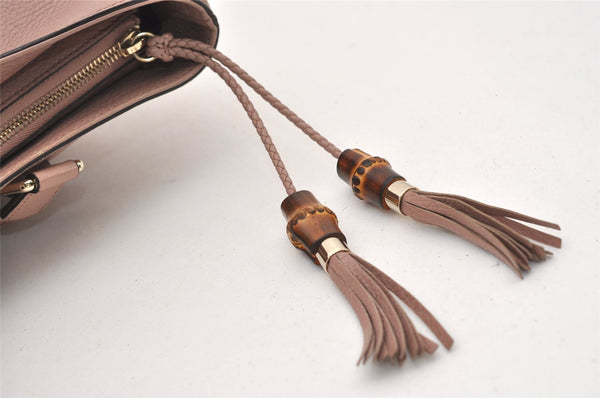 Authentic GUCCI Bamboo 2way Hand Shoulder Cross Bag Leather 365346 Pink 3397J