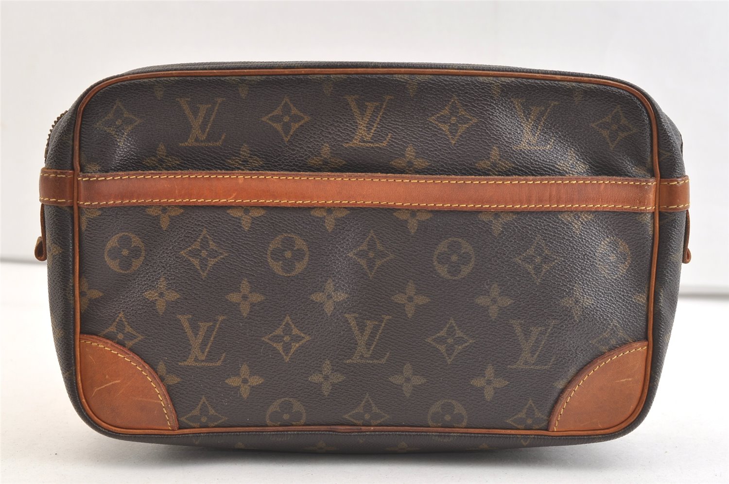 Authentic Louis Vuitton Monogram Compiegne 28 Clutch Hand Bag M51845 Junk 3400K