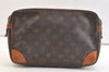 Authentic Louis Vuitton Monogram Compiegne 28 Clutch Hand Bag M51845 Junk 3400K