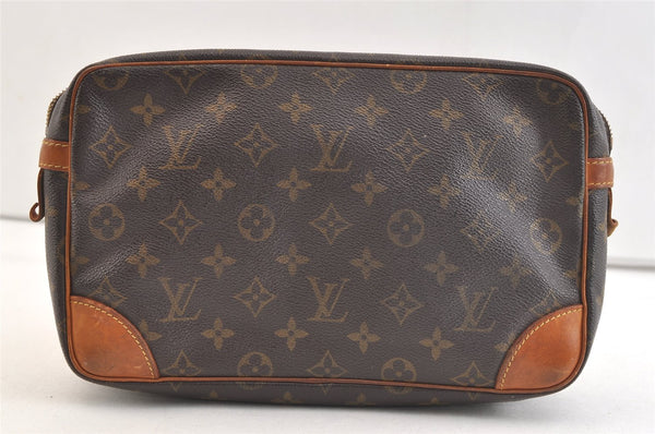 Authentic Louis Vuitton Monogram Compiegne 28 Clutch Hand Bag M51845 Junk 3400K