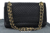 Authentic BALLY Quilting Leather Chain Shoulder Cross Body Bag Black 3400M
