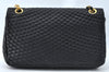 Authentic BALLY Quilting Leather Chain Shoulder Cross Body Bag Black 3400M