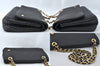 Authentic BALLY Quilting Leather Chain Shoulder Cross Body Bag Black 3400M