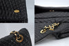 Authentic BALLY Quilting Leather Chain Shoulder Cross Body Bag Black 3400M
