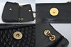 Authentic BALLY Quilting Leather Chain Shoulder Cross Body Bag Black 3400M