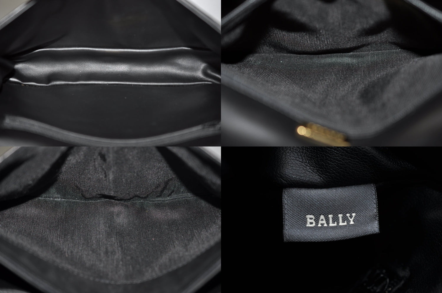 Authentic BALLY Quilting Leather Chain Shoulder Cross Body Bag Black 3400M