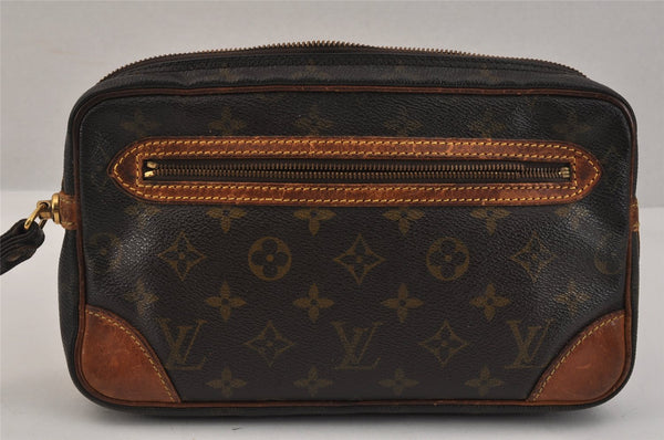 Authentic Louis Vuitton Monogram Marly Dragonne GM M51825 Clutch Bag Junk 3401K
