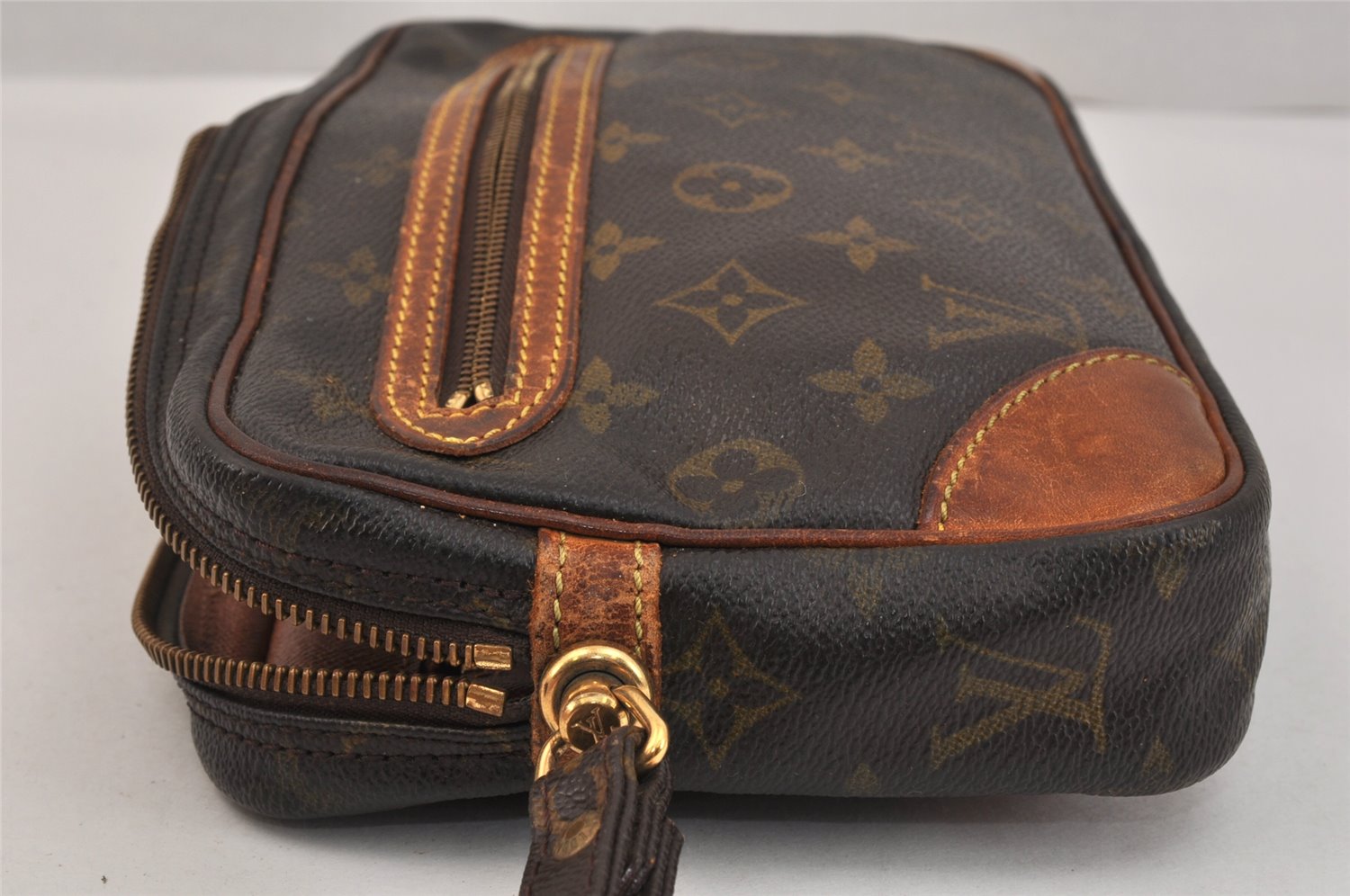 Authentic Louis Vuitton Monogram Marly Dragonne GM M51825 Clutch Bag Junk 3401K
