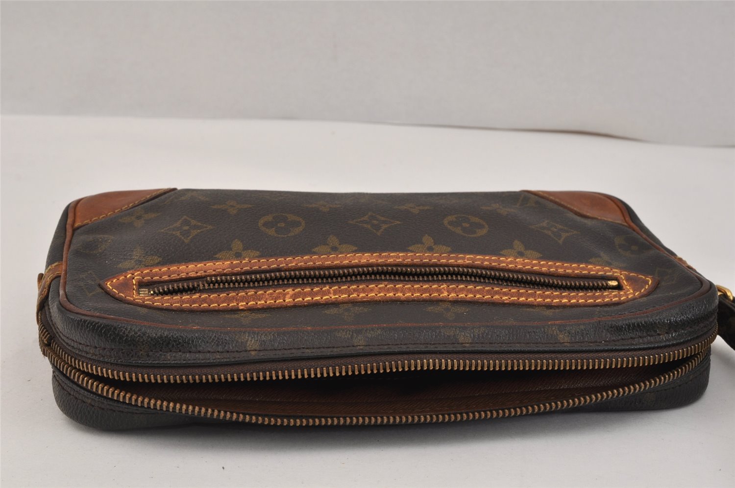 Authentic Louis Vuitton Monogram Marly Dragonne GM M51825 Clutch Bag Junk 3401K