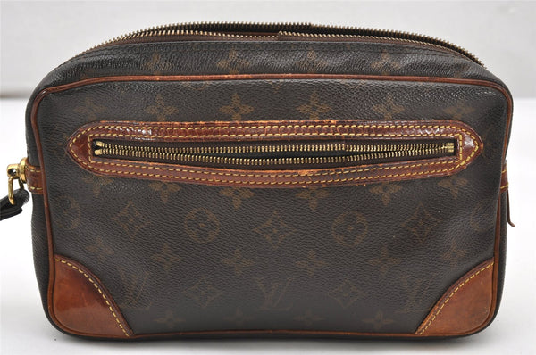 Authentic Louis Vuitton Monogram Marly Dragonne GM M51825 Clutch Bag Junk 3402K