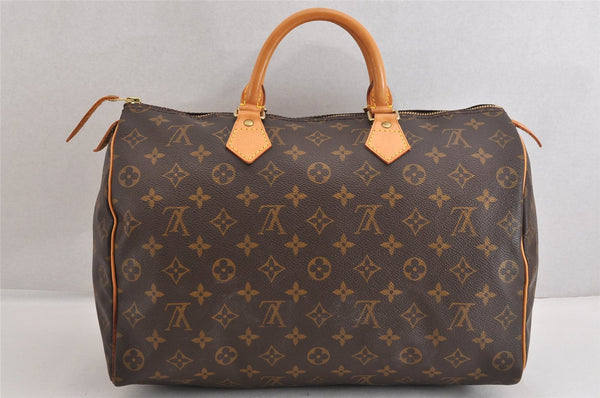 Authentic Louis Vuitton Monogram Speedy 35 Hand Boston Bag M41524 LV 3402M
