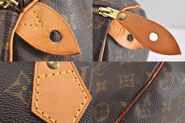 Authentic Louis Vuitton Monogram Speedy 35 Hand Boston Bag M41524 LV 3402M