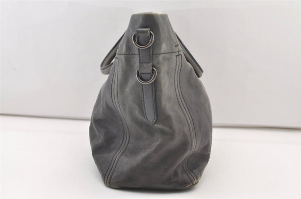 Authentic PRADA Vintage Leather Nappa 2Way Shoulder Hand Tote Bag Gray 3406J