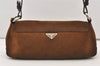 Authentic PRADA Vintage Suede Leather Shoulder Hand Bag Purse Brown 3407J