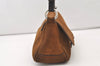 Authentic PRADA Vintage Suede Leather Shoulder Hand Bag Purse Brown 3407J
