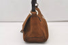 Authentic PRADA Vintage Suede Leather Shoulder Hand Bag Purse Brown 3407J