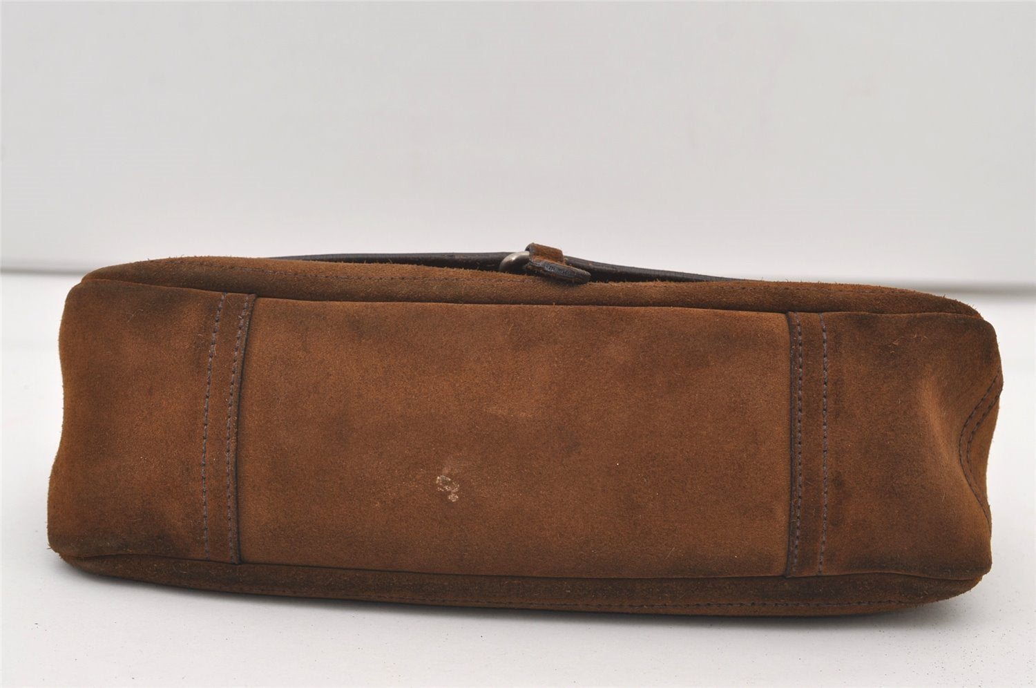Authentic PRADA Vintage Suede Leather Shoulder Hand Bag Purse Brown 3407J