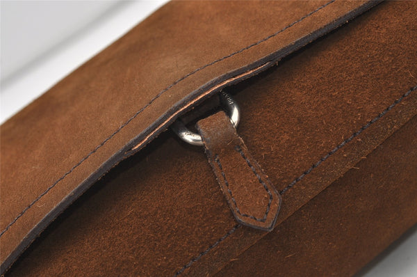 Authentic PRADA Vintage Suede Leather Shoulder Hand Bag Purse Brown 3407J