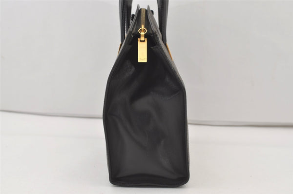 Authentic CELINE Macadam Blason Pattern 2Way Hand Bag PVC Leather Black 3409J