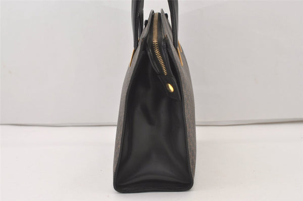 Authentic CELINE Macadam Blason Pattern 2Way Hand Bag PVC Leather Black 3409J