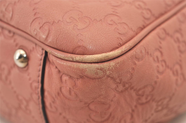 Authentic GUCCI Miss GG Guccissima Shoulder Tote Bag Leather 232957 Pink 3411J