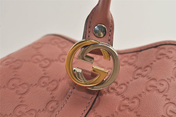 Authentic GUCCI Miss GG Guccissima Shoulder Tote Bag Leather 232957 Pink 3411J